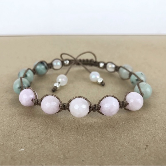Handmade} Lavender Jade & Sesame Jasper Bracelet - Picture 2 of 4